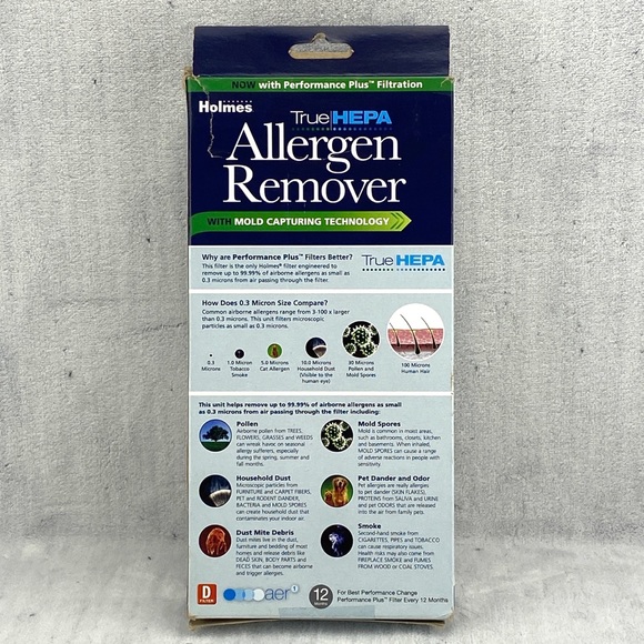 Holmes Air Purifier D Filter Tru Hepa Allergen Remover - also Fits Bionaire - Picture 2 of 11